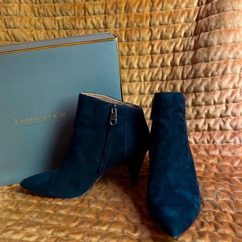 Gorgeous blue suede booties from Louise et Cie in size 7M